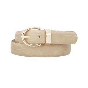 NEW YOOMOO women's basic u buckle belt in beige